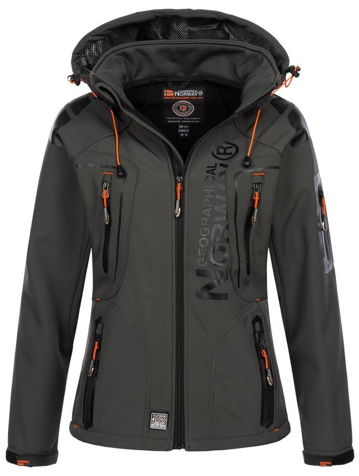Geographical Norway Softshelljacke Damen Softshell Jacke Herbst Winter Windbreaker Übergangsjacke Regen von Geographical Norway