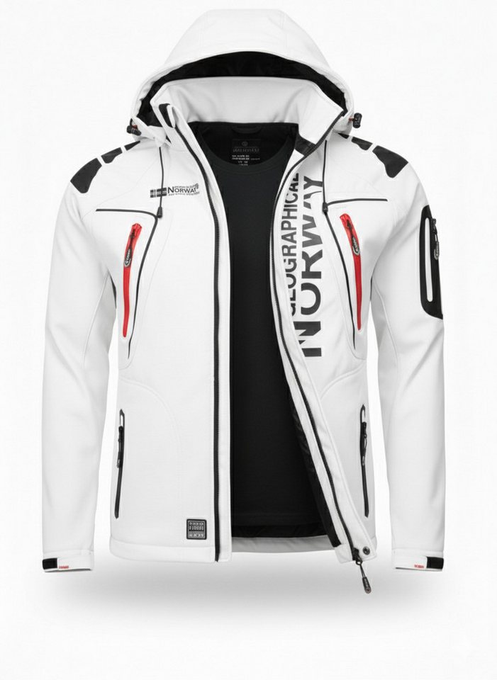 Geographical Norway Softshelljacke Herren – leichte wasserabweisende Übergangsjacke für Frühling (Sommer atmungsaktiv winddicht Größen S–7XL, 1-St) Mit Kapuze von Geographical Norway