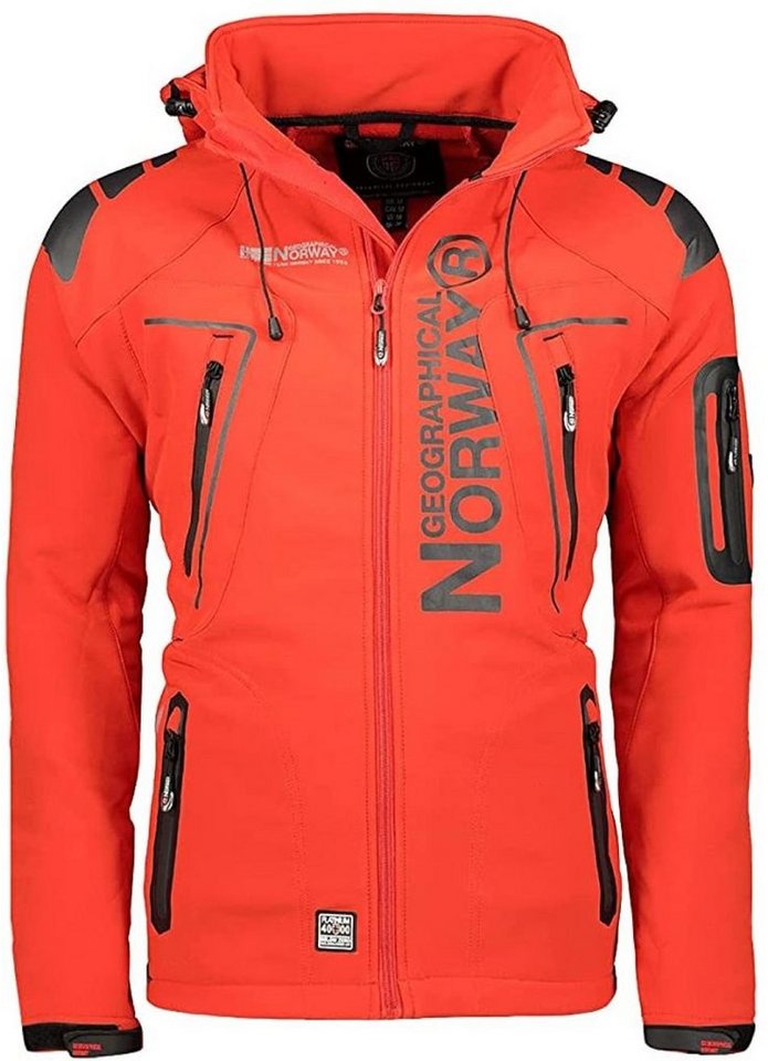 Geographical Norway Softshelljacke Herren – leichte wasserabweisende Übergangsjacke für Frühling (Sommer atmungsaktiv winddicht Größen S–7XL, 1-St) Mit Kapuze von Geographical Norway