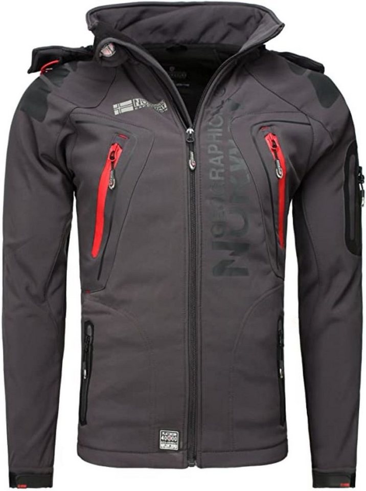 Geographical Norway Softshelljacke Herren Outdoor Jacke Techno Grau (Packung, 1-St) Mit Kaupuze von Geographical Norway