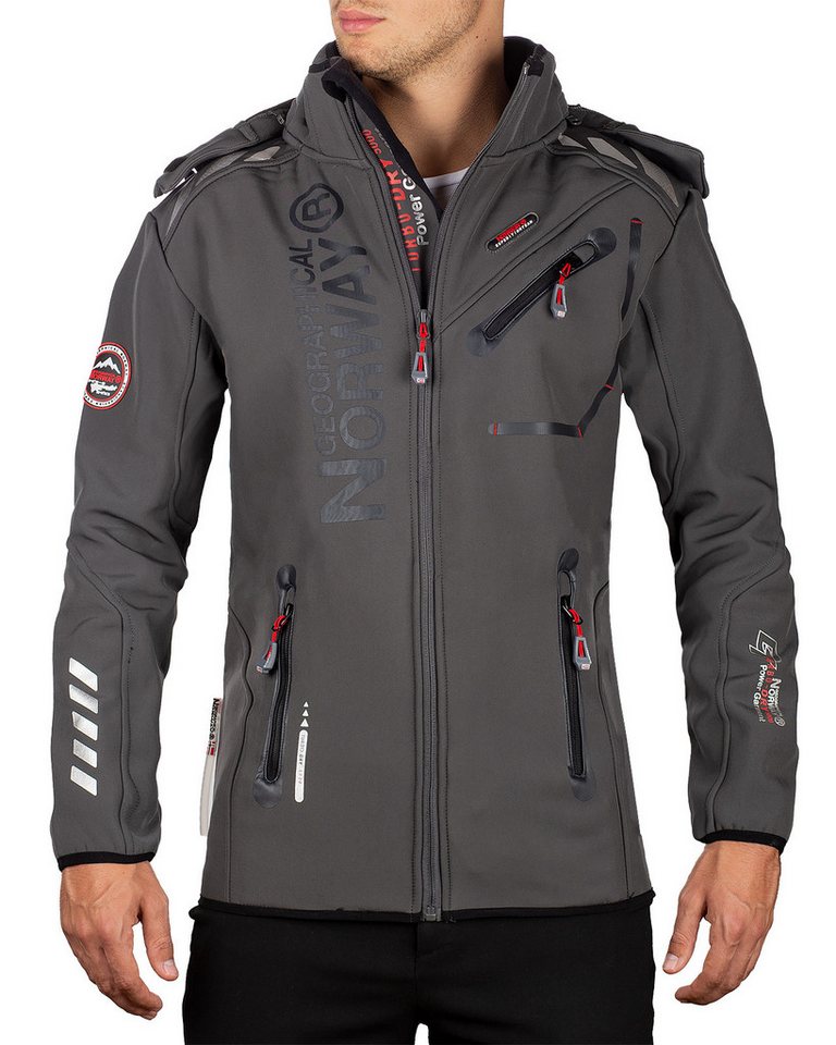 Geographical Norway Softshelljacke Herren Outdoor Jacke baroyaute ASSORT D.GREY S mit abnehmbarer Kapuze von Geographical Norway