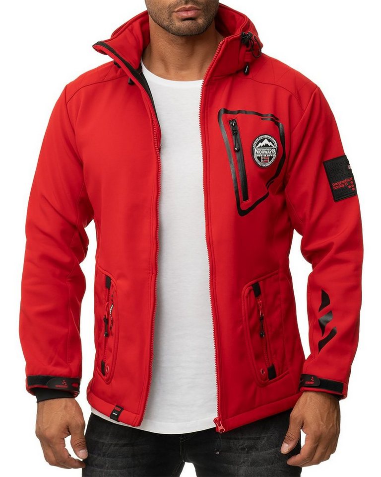 Geographical Norway Softshelljacke Herren Outdoor Jacke batacebook Modernes Design mit stylischem Print und abnehmbarer Kapuze von Geographical Norway