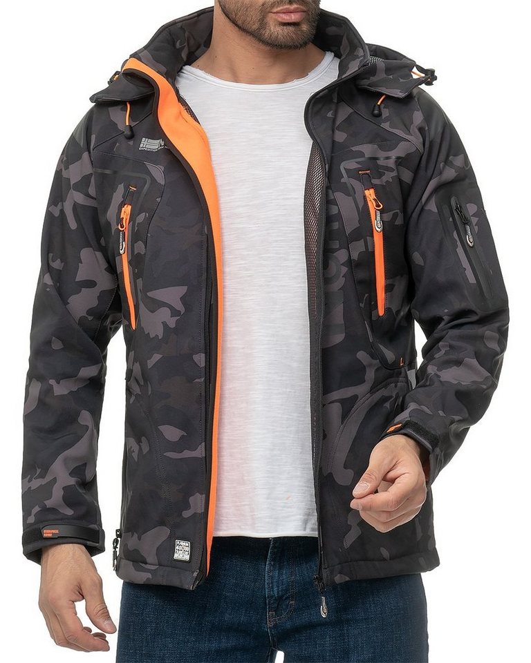 Geographical Norway Softshelljacke Herren Outdoor Jacke batechno Camo - Black-Orange M von Geographical Norway