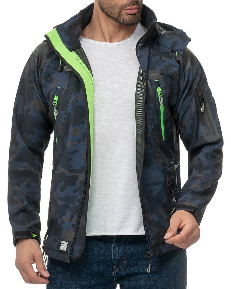 Geographical Norway Softshelljacke Herren Outdoor Jacke batechno Camo - Navy-Green M von Geographical Norway