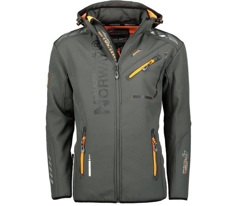 Geographical Norway Softshelljacke Herren – leichte wasserabweisende Übergangsjacke für Frühling (Sommer atmungsaktiv winddicht Größen S–7XL, 1-St) Mit Kaputze S Bis 7XL von Geographical Norway