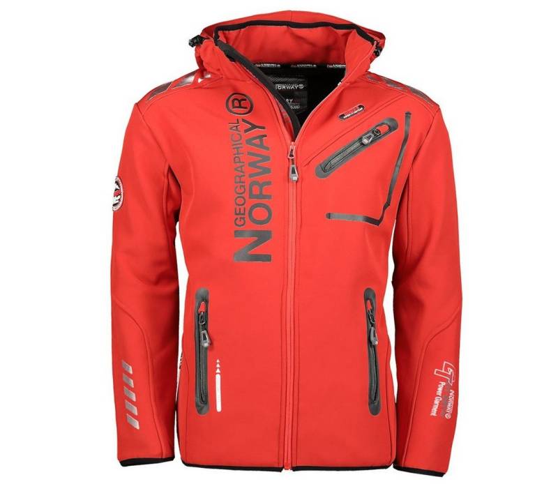 Geographical Norway Softshelljacke Herren – leichte wasserabweisende Übergangsjacke für Frühling (Sommer atmungsaktiv winddicht Größen S–7XL, 1-St) Mit Kaputze von Geographical Norway