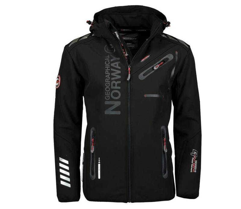 Geographical Norway Softshelljacke Herren – leichte wasserabweisende Übergangsjacke für Frühling (Sommer atmungsaktiv winddicht Größen S–7XL, 1-St) Mit Kaputzer S bis 7XL von Geographical Norway