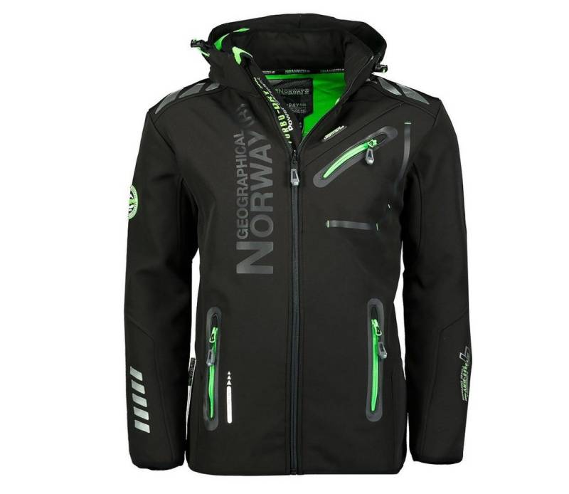 Geographical Norway Softshelljacke Herren – leichte wasserabweisende Übergangsjacke für Frühling (Sommer atmungsaktiv winddicht Größen S–7XL, 1-St) Mit Kaputze S Bis 7XL von Geographical Norway