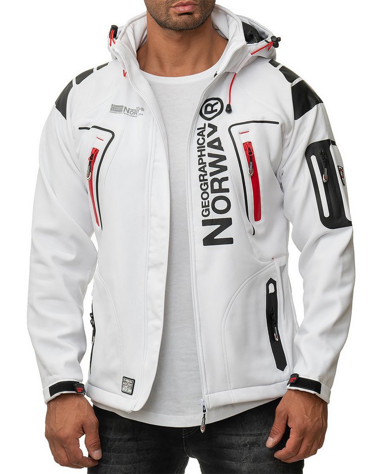 Geographical Norway Softshelljacke Herren Regular Fit Jacke batechno men White M von Geographical Norway