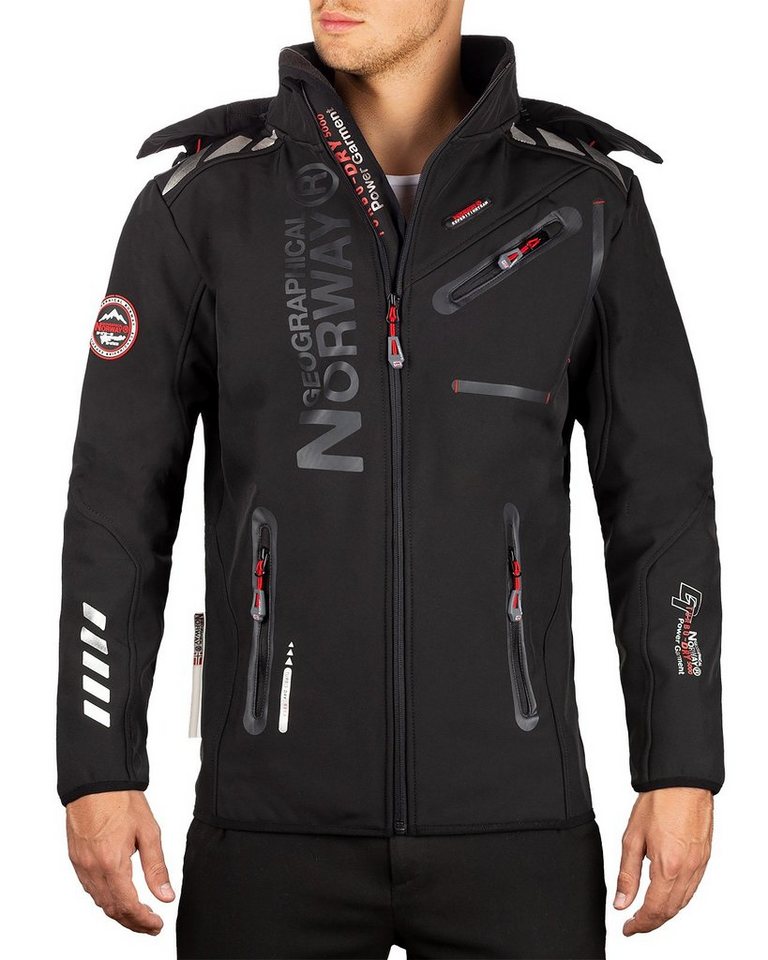 Geographical Norway Softshelljacke Herren Regular Fit Windbreaker baroyaute men ASSORT Black L Modernes Design mit stylischem Print von Geographical Norway