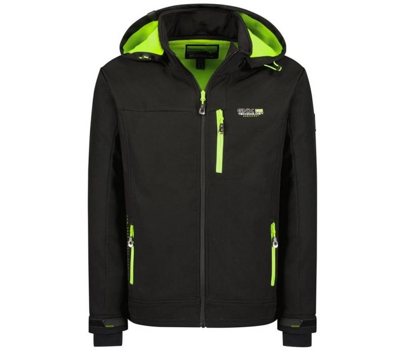 Geographical Norway Softshelljacke Herren Freizeitjacke Sport Outdoor Wander Trekking Jacke in Unifarbe, mit Stehkragen, mit abnehmbarer Kapuze von Geographical Norway