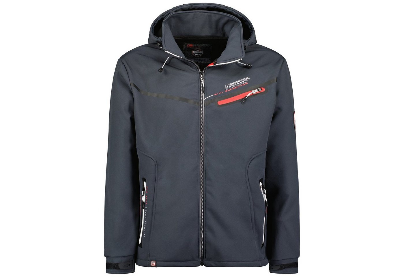 Geographical Norway Softshelljacke Herren Softshell - TAPAYA hochschließender Kragen, mit abnehmbarer Kapuze von Geographical Norway