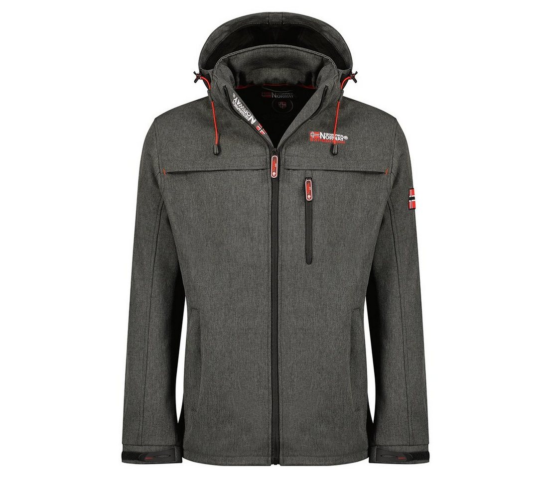 Geographical Norway Softshelljacke Herren Softshell - TARMAK hochschließender Kragen, mit abnehmbarer Kapuze von Geographical Norway