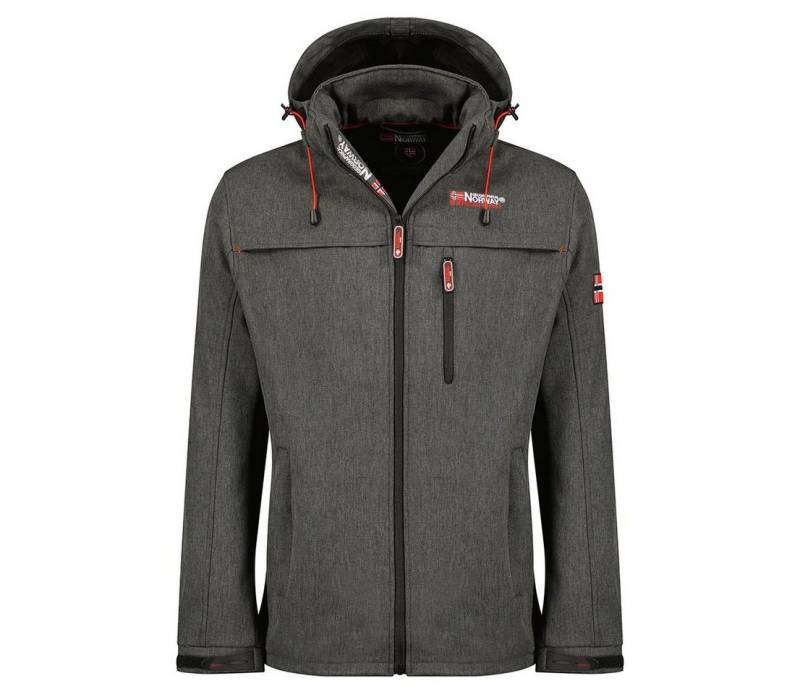 Geographical Norway Softshelljacke Herren Softshell - TARMAK hochschließender Kragen, mit abnehmbarer Kapuze von Geographical Norway