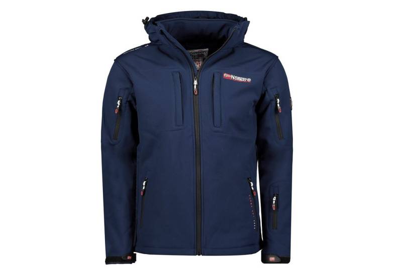 Geographical Norway Softshelljacke Herren Softshell - TUNAR mit abnehmbarer Kapuze, mit Stehkragen von Geographical Norway