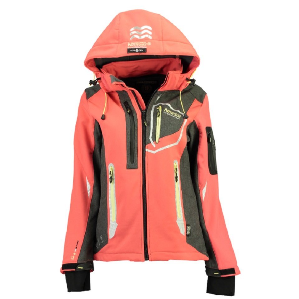 Geographical Norway Softshelljacke TAHITI Mit abnehmbarer Kapuze, Für Frauen, Mit Stehkragen von Geographical Norway