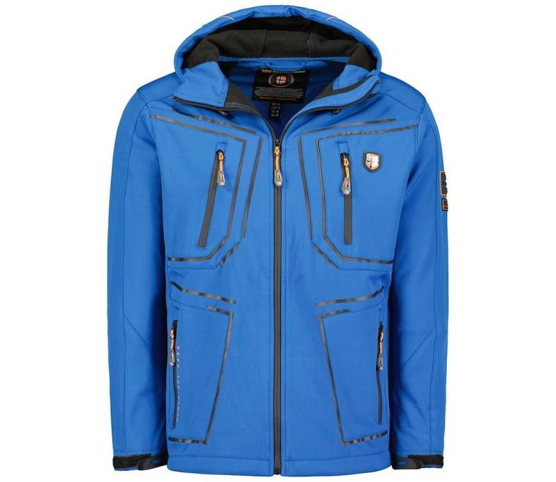 Geographical Norway Softshelljacke Herren – leichte wasserabweisende Übergangsjacke für Frühling (Sommer atmungsaktiv winddicht Größen S–7XL, 1-St., Übergangs jacket, Regen) Mit kapuze von Geographical Norway