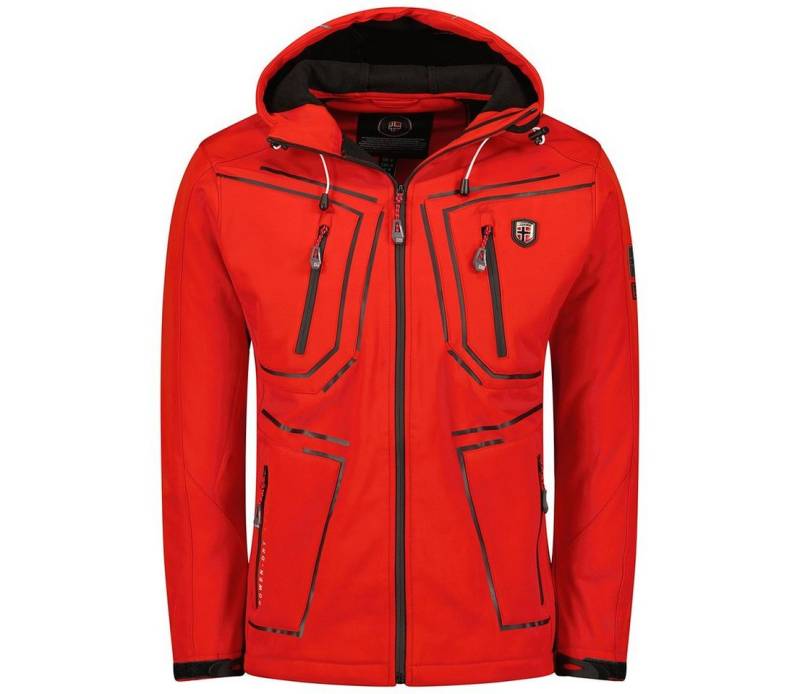 Geographical Norway Softshelljacke Herren – leichte wasserabweisende Übergangsjacke für Frühling (Sommer atmungsaktiv winddicht Größen S–7XL, 1-St., Übergangs jacket, Regen) Mit kapuze von Geographical Norway
