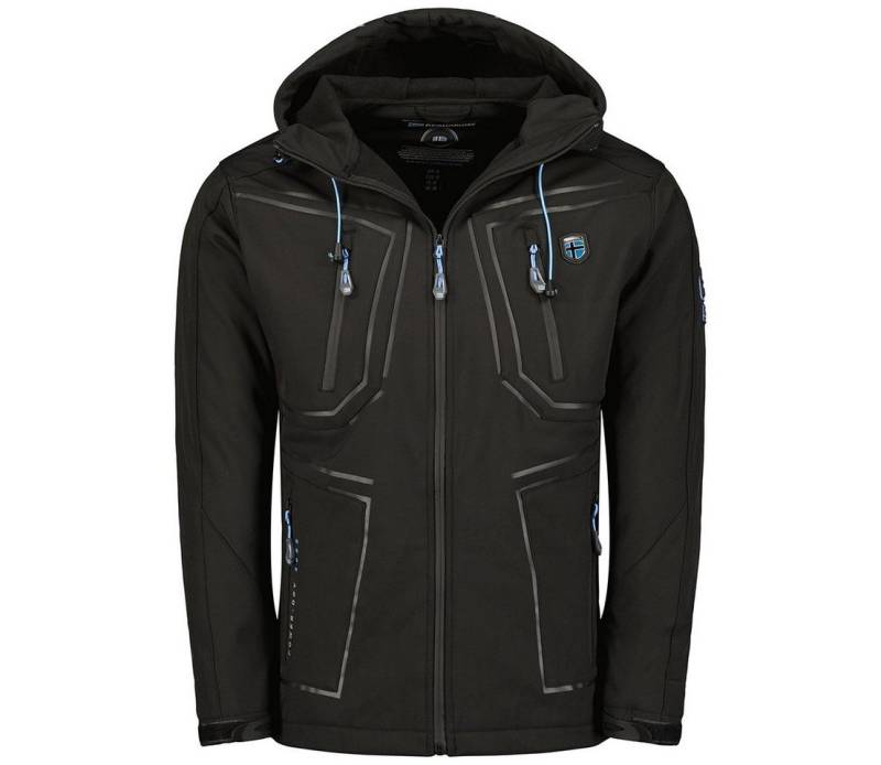 Geographical Norway Softshelljacke Herren – leichte wasserabweisende Übergangsjacke für Frühling (Sommer atmungsaktiv winddicht Größen S–7XL, 1-St., Übergangs jacket, Regen) Mit kapuze von Geographical Norway