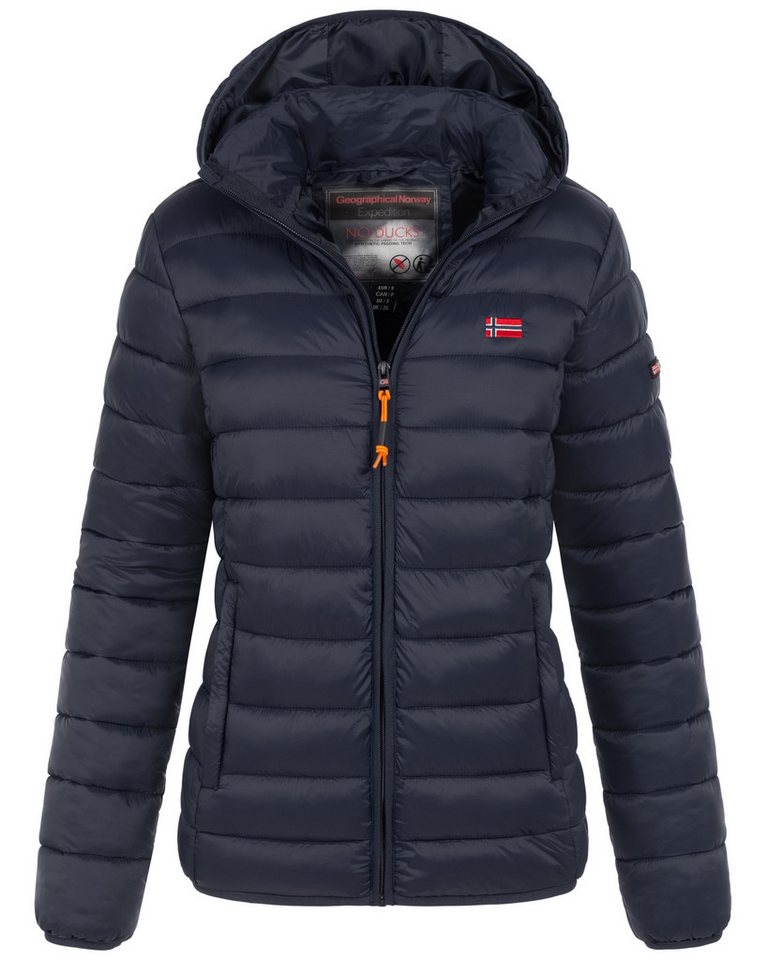 Geographical Norway Steppjacke Damen Herbst Winter Steppjacke Outdoor Übergangsjacke leicht Kapuze von Geographical Norway