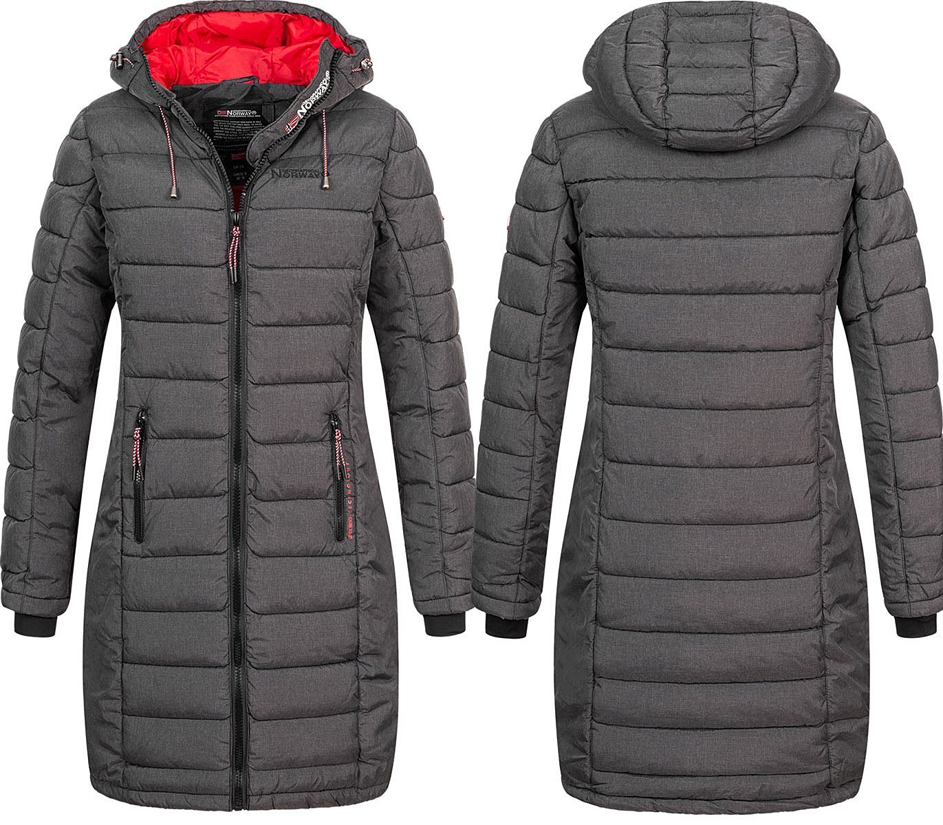 Geographical Norway Steppjacke Damen Winter Jacke Stepp Mantel Lange Steppjacke Winter Parka Outdoor von Geographical Norway