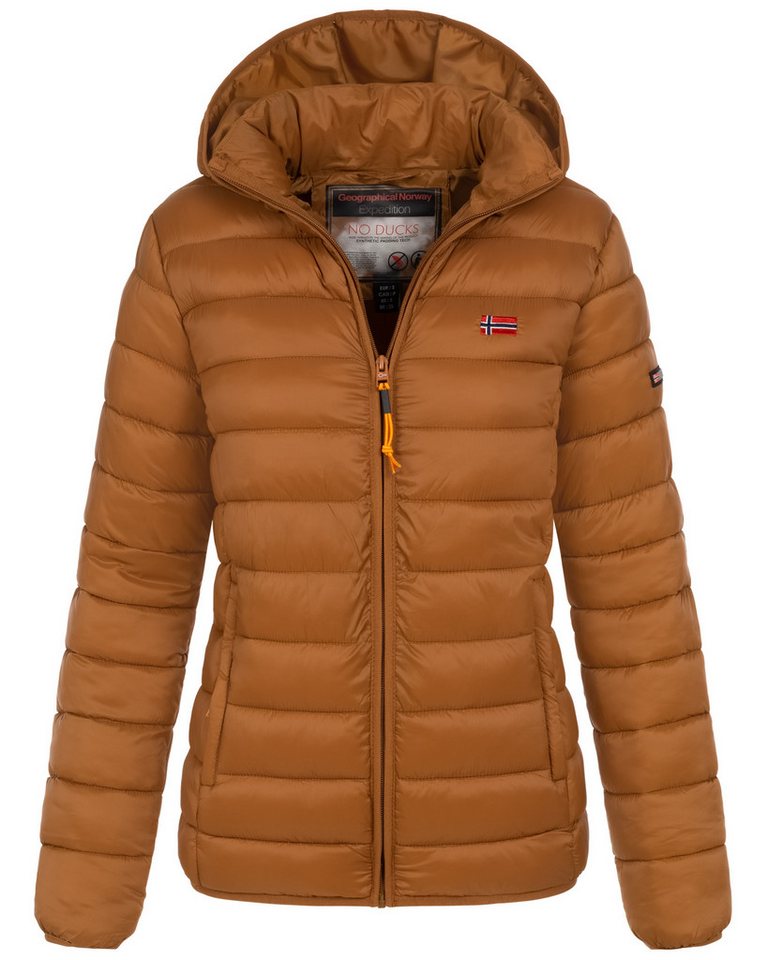 Geographical Norway Steppjacke Damen Herbst Winter Steppjacke Outdoor Übergangsjacke leicht Kapuze von Geographical Norway