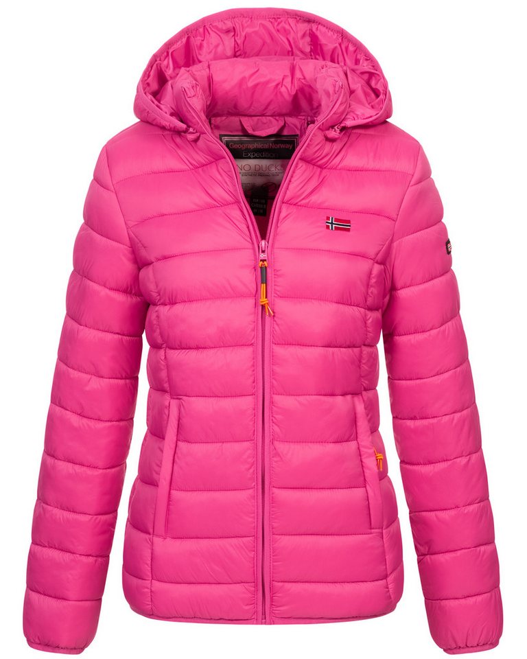 Geographical Norway Steppjacke Damen Herbst Winter Steppjacke Outdoor Übergangsjacke leicht Kapuze von Geographical Norway
