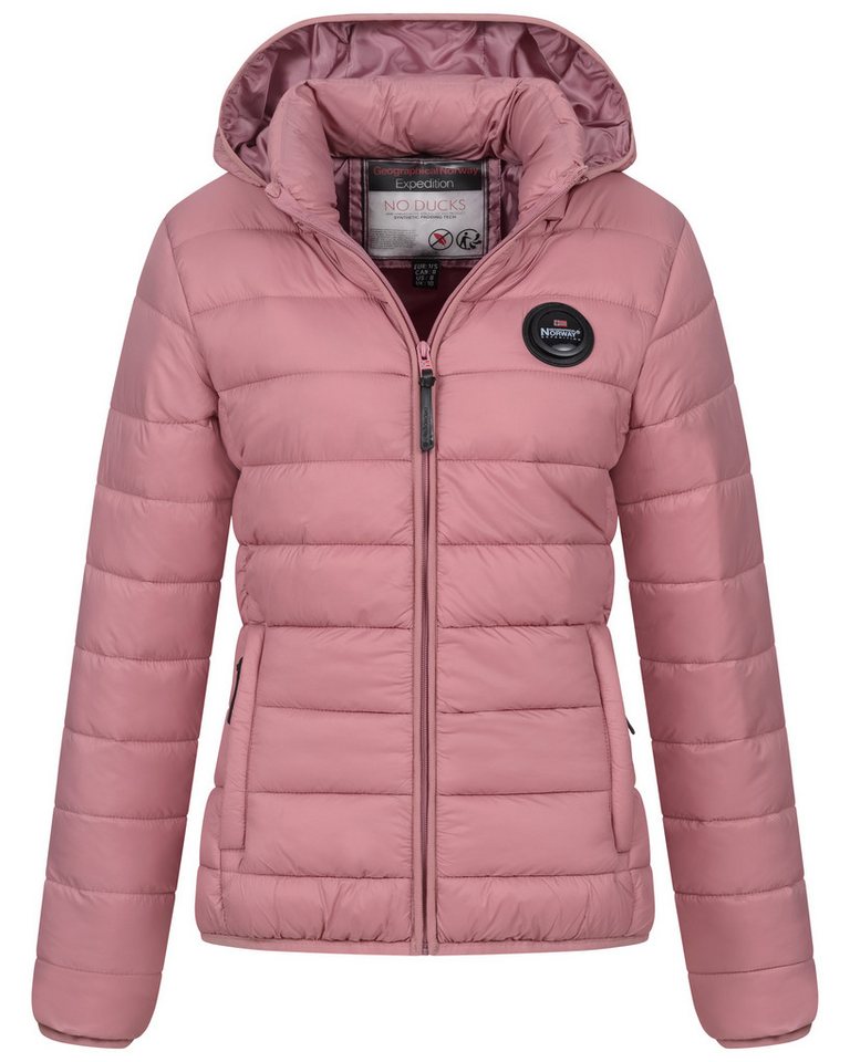 Geographical Norway Steppjacke Damen Herbst Winter Steppjacke Outdoor Übergangsjacke leicht Kapuze von Geographical Norway