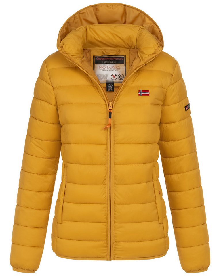Geographical Norway Steppjacke Damen Herbst Winter Steppjacke Outdoor Übergangsjacke leicht Kapuze von Geographical Norway