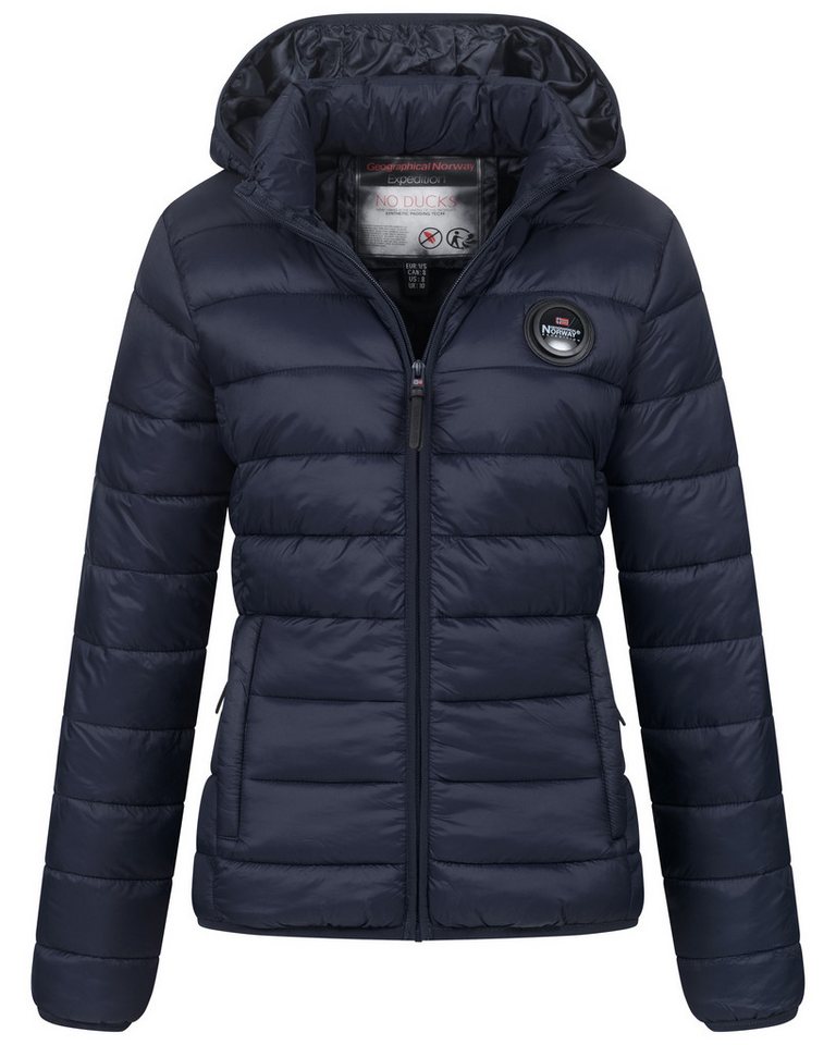 Geographical Norway Steppjacke Damen Herbst Winter Steppjacke Outdoor Übergangsjacke leicht Kapuze von Geographical Norway