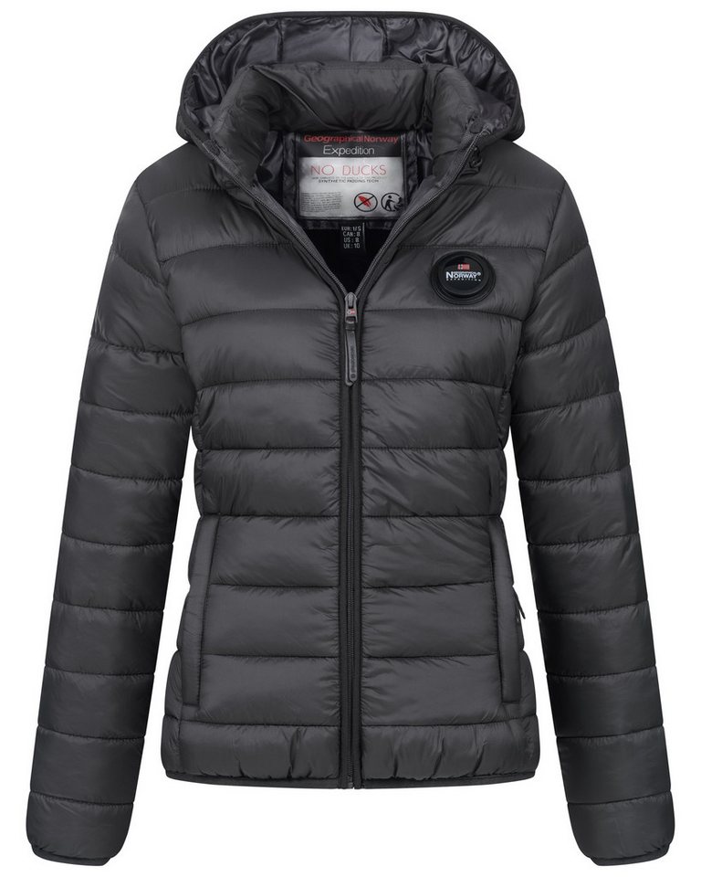 Geographical Norway Steppjacke Damen Herbst Winter Steppjacke Outdoor Übergangsjacke leicht Kapuze von Geographical Norway