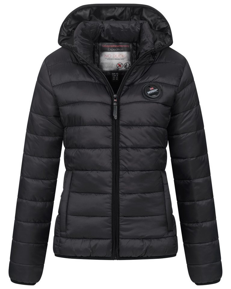 Geographical Norway Steppjacke Damen Herbst Winter Steppjacke Outdoor Übergangsjacke leicht Kapuze von Geographical Norway
