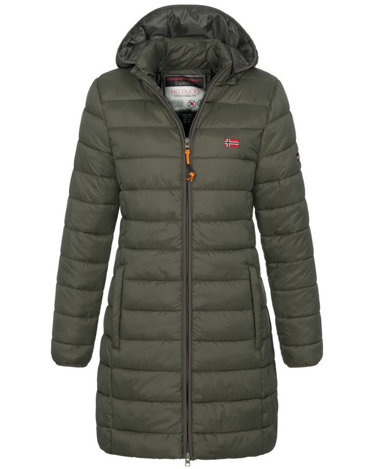 Geographical Norway Steppmantel Winter Jacke Steppjacke Parka Lange Kapuzenjacke Steppmantel Outdoor von Geographical Norway