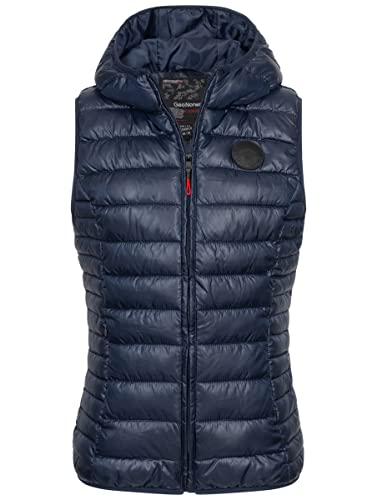 Geographical Norway Stepp weste Kapuze Übergangs Herbst Frühlings Weste Windbreaker, Farbe:Navy, Größe:M 38 von Geographical Norway