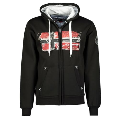 Geographical Norway Sweatshirt Gayto Flagge Logo Langarm Verschluss Full Zip Verstellbare Kapuze Seitliche Außentaschen Farbe Schwarz, Schwarz , XXXL Geographical Norway Sweatshirt Gayto Flagge Logo Langarm Verschluss Full Zip Verstellbare Kapuze Seitliche Außentaschen Farbe Schwarz, Schwarz , XXXL von Geographical Norway