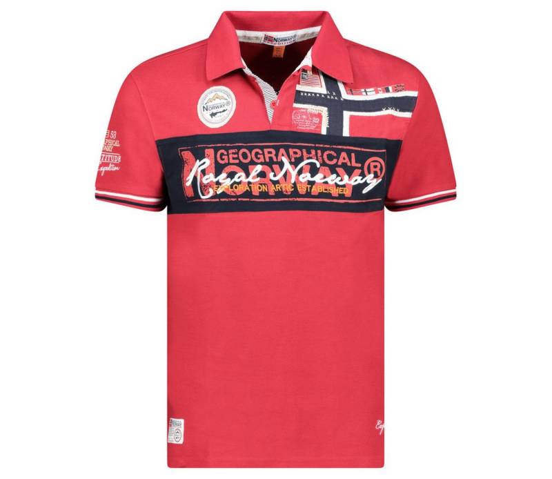 Geographical Norway T-Shirt Kurzarm Poloshirt bakidney Men mit Aufnähern und Kragen von Geographical Norway