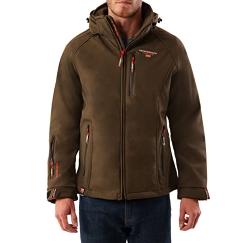 Geographical Norway TABOO MEN - Winterjacke Herren Softshelljacke - OutdoorJacke Funktionsjacke - Funktionsjacke Ubergangsjacke Wasserabweisend - Ideal Für Outdoor Aktivitäten Khaki M von Geographical Norway