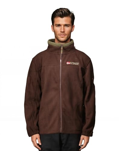 Geographical Norway Tamazdb Men Distri Production Windjacke Herren Outdoor Jacke Wasserabweisend Langarm Herren Regenmantel Geschenk Ideal Wandern Jahreszeit Frühling Sommer Winter (Braun L) von Geographical Norway