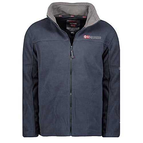Geographical Norway Tamazonie Men - Fleece Herren Warm Dicker Zip Verschluss - Sweatshirt Jacke Winter Warm Herren Weich - Sweat Weiches Futter Lange Ärmel (Blu Navy L) von Geographical Norway