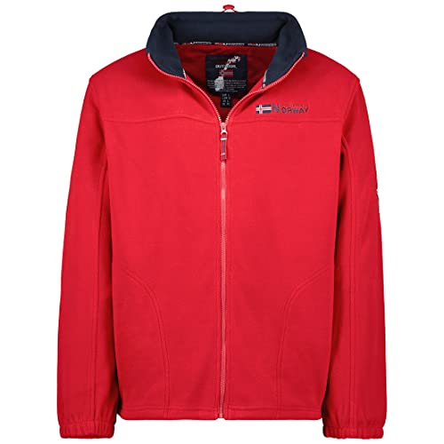 Geographical Norway Tamazonie Men - Fleece Herren Warm Dicker Zip Verschluss - Sweatshirt Jacke Winter Warm Herren Weich - Sweat Weiches Futter Lange Ärmel (Rot L) von Geographical Norway