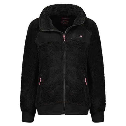 Geographical Norway Tandora Lady - Fleece Fine Frauen Warm Fermetur Zip - Jacke Herbst Winter Frühling Warm Frauen - Long Sleeve Pullover Pelz Weich Komfort Outdoor (Schwarz XL) von Geographical Norway