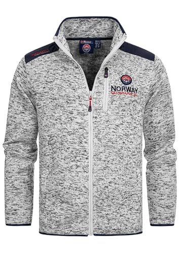 Geographical Norway Tavid Men - Fleece Halbdick Mann Warm Fermetur Zip - Jacke Herbst Winter Frühling Warm Männer - Langarm Pullover Weich Komfort Outdoor (Weiss weiss XL) von Geographical Norway