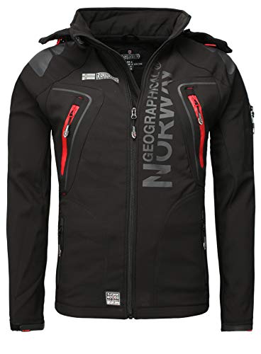 Geographical Norway Techno Softshelljacke Herren Kapuze abnehmbar, BLACK, M von Geographical Norway