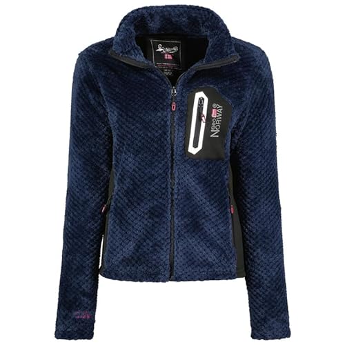 Geographical Norway Thai Lady - Fleece Fine Frauen Warm Fermetur Zip - Jacke Herbst Winter Frühling Warm Frauen - Long Sleeve Pullover Pelz Weich Komfort Outdoor (Marineblau XL) von Geographical Norway