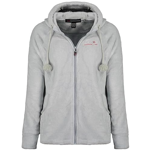 Geographical Norway Tilda Lady - Fleecejacke Damen Frauen Warm Schließen Zip - Jacke Fleece Herbst Winter Frühling Warm Frauen - Long Sleeve Pullover Weich Komfort Outdoor (Hellgrau L) von Geographical Norway