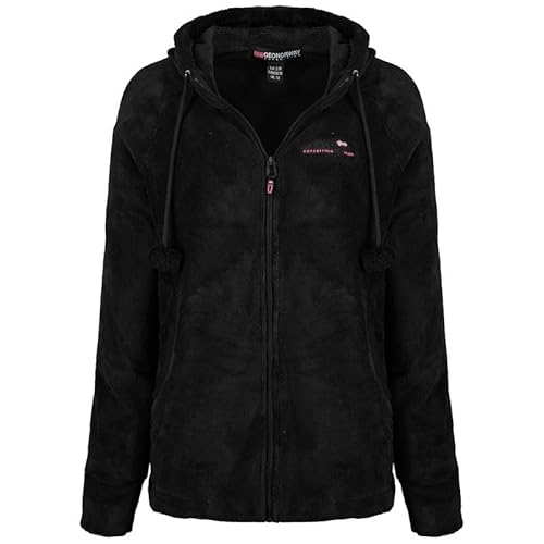 Geographical Norway Tilda Lady - Fleecejacke Damen Frauen Warm Schließen Zip - Jacke Fleece Herbst Winter Frühling Warm Frauen - Long Sleeve Pullover Weich Komfort Outdoor (Schwarz L) von Geographical Norway