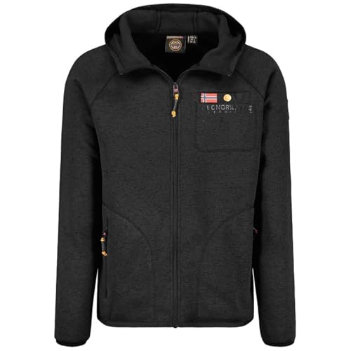 Geographical Norway Tiparni Men - Fleece Halbdick Mann Warm Fermetur Zip - Jacke Herbst Winter Frühling Warm Männer - Langarm Pullover Weich Komfort Outdoor (Schwarz L) von Geographical Norway