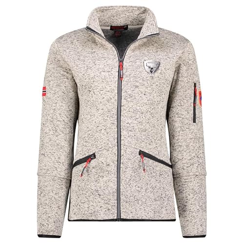 Geographical Norway Tisane Lady - Fleece Fine Frauen Warm Fermetur Zip - Jacke Herbst Winter Frühling Warm Frauen - Long Sleeve Pullover Pelz Weich Komfort Outdoor (Hellgrau M) von Geographical Norway