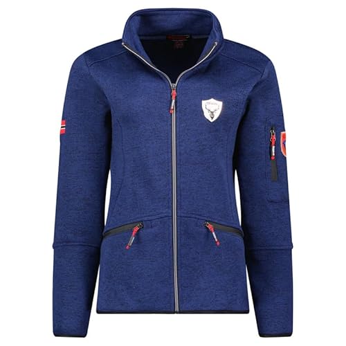 Geographical Norway Tisane Lady - Fleece Fine Frauen Warm Fermetur Zip - Jacke Herbst Winter Frühling Warm Frauen - Long Sleeve Pullover Pelz Weich Komfort Outdoor (Marineblau L) von Geographical Norway