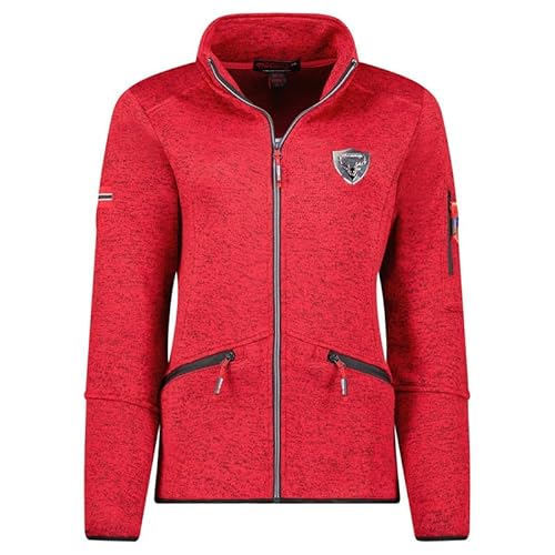 Geographical Norway Tisane Lady - Fleece Fine Frauen Warm Fermetur Zip - Jacke Herbst Winter Frühling Warm Frauen - Long Sleeve Pullover Pelz Weich Komfort Outdoor (Rot M) von Geographical Norway